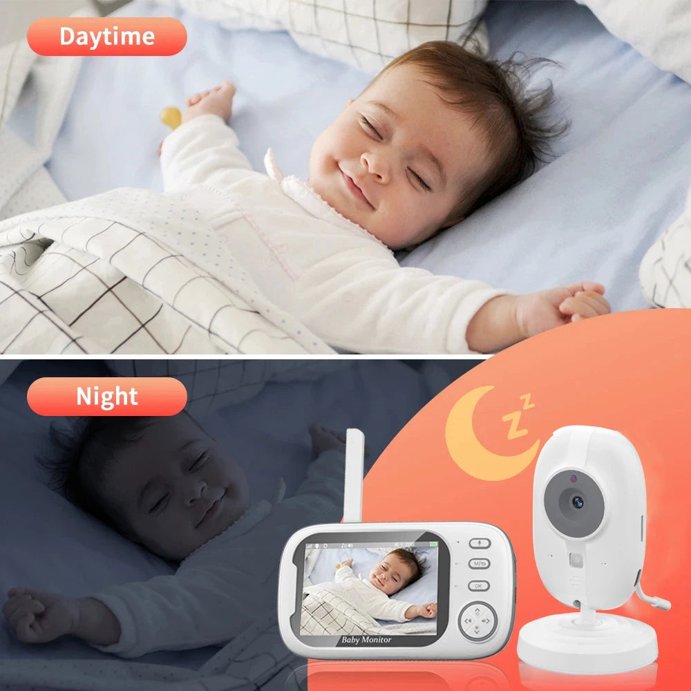 Cdycam Novo Monitor de Vídeo Sem Fio para Bebês de 3,5 polegadas com Visão Noturna, Monitoramento de Temperatura e Áudio Bidirecional - Câmera de Segurança para Babás