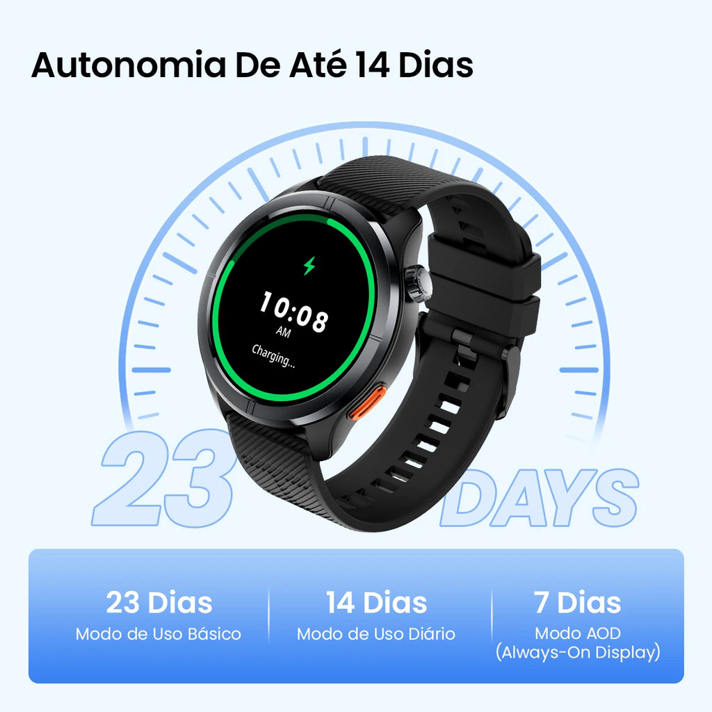 Smartwatch Haylou Solar Neo 2 AMOLED HD 1,43” com Chamadas Bluetooth, Monitoramento de Saúde 24h, Mais de 150 Modos Esportivos e Resistência à Água 1 ATM